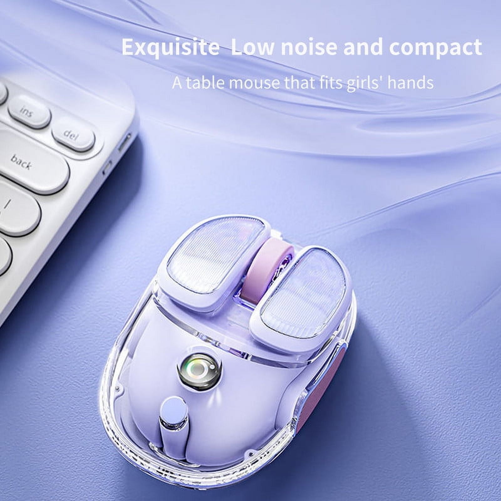 Wireless Bluetooth Mouse, Mute Mouse, High Color Value Rechargeable Gaming Games Compact Laptop Mouse for Girls Office Games