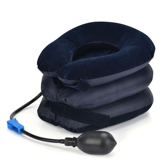 Xihbxyly Collarín Inflable de Tracción Cervical de Tres Capas, Ligero y Cómodo, Alivia El Dolor de Cuello y Hombros. Ideal para Uso Diario Mientras Trabajas, Estudias o Conduces. Ajuste Universal par