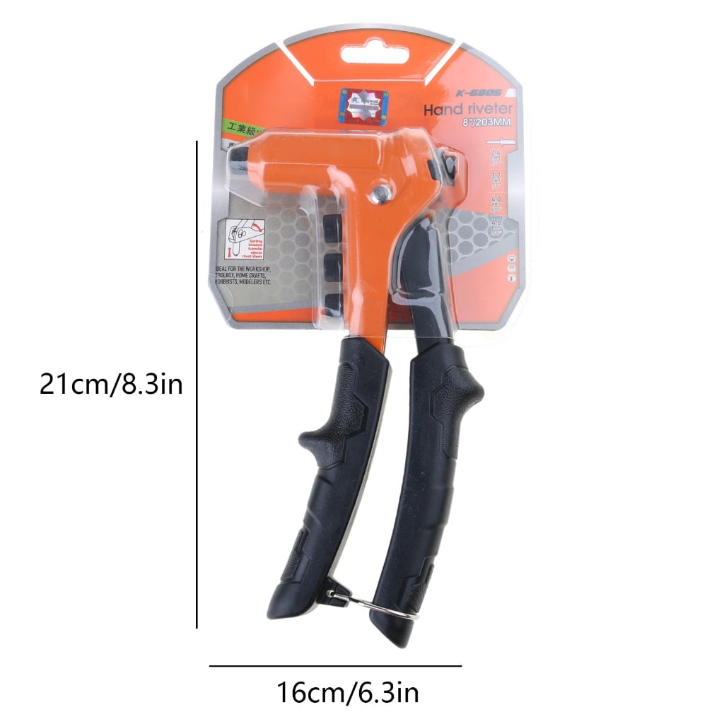 Zeiwohndc Mini Rivet Gun Heavy Duty Hand Riveter with 4 Interchangeable Heads Durable