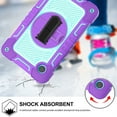 thumbnail image 5 of K-Lion for Samsung Galaxy Tab A8 Case (Model:SM-X200/X205/X207), Heavy Duty Rugged Shockproof Protective Case with Soft Screen Protector Film + Kickstand + Shoulder & Hand Strap ,Purple+Mint, 5 of 9