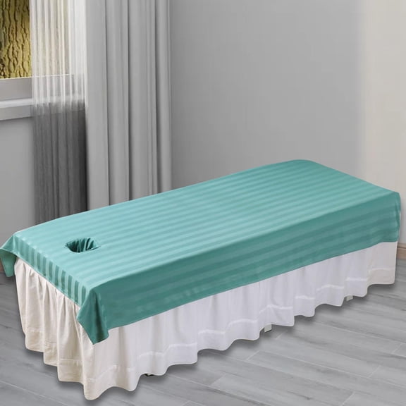 Beauty Salon Bed Sheet Massage Equipment ,Soft with Face Breath Hole Breathable Massage Bed Tablecloth Salon Bed Cover for SPA ,Men ,Adults Green
