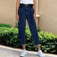 thumbnail image 2 of QURATI Women's Summer Lightweight High Waisted Loose Straight Cut Retro Harem Jeans Womens Bottoms Dark Blue XXL, 2 of 4