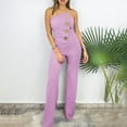 thumbnail image 4 of Ltctricy Jumpsuits for Women off Shoulder Sleeveless Asymmetrical Wide Leg Long Pants Dressy Casual Full Length Rompers, 4 of 7