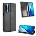 thumbnail image 2 of Compatible with TCL 20L Case Magnetic Closure Vintage Pattern PU Leather Wallet Cover with Card Slots-Black, 2 of 5