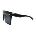 thumbnail image 3 of Womens Flat Top Square Shield Oversize Plastic Sunglasses Black, 3 of 4