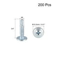 thumbnail image 2 of Uxcell #8 x 3/4" Carbon Steel Phillips Head Self Tapping Screws Silver Tone 200 Pack, 2 of 4
