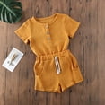 thumbnail image 2 of Douhoow Toddler Baby Boys Summer Clothes Set Kids Solid Short Sleeve T-shirt Shorts 2Pcs Outfit Set, 2 of 7
