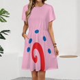 thumbnail image 2 of Gary The Snail Loose Pocket Short Sleeve Dress Women Summer Evening Dresses Ladies Sundress, 2 of 7