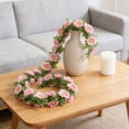 thumbnail image 6 of Artificial Vine Flower Garland, for Conditioner Pipe Wrapping, Indoor Wall & Window Display Decoration, Realistic Bloom Flowers, Green Vine, 1 Bloom Vine, 6 of 6