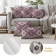 thumbnail image 6 of Purple Boho Outdoor Waterproof Pillow Covers, Ethnic Southwest Country Flowers Motifs Decorative Square Throw Pillowcase Sofa Cushion Sham for Patio/Couch/Chair, 26"x26" 2 Pack, 6 of 8