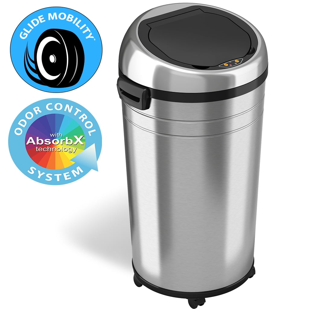 iTouchless 23 Gallon Stainless Steel Sensor Trash Can with Odor Filter System