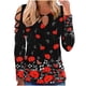 thumbnail image 2 of Pntutb Mujeres Moda Casual Imprimir Cuello Redondo Suelto Manga Larga Camiseta top Blusa Pullover Pntutb Pntutb-1586, 2 of 4
