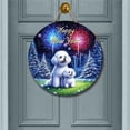 thumbnail image 2 of Happy New Year Bichon Frise Family Cheer Winter Midnight Firework Round Wood Sign Bichons Dog Lovers Gifts Idea Hanging Wall Home Decor - 02025, 2 of 5