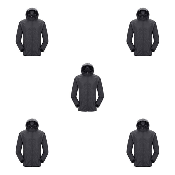 Guardurnaity Chaqueta de protección solar Casual Deportes Correr Entrenamiento Unisex Abrigo con capucha Pesca Viajes Ropa Accesorios XL Negro SG Schwarz 5piezas Guardurnaity CBP224557