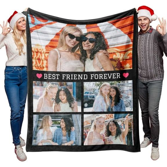 Personalised Photo Blankets Custom Picture Throw Blanket Fathers Day Birthday Anniversary Memorial Gifts for Adults Men, Dad Boyfriend Husband Grandpa Family