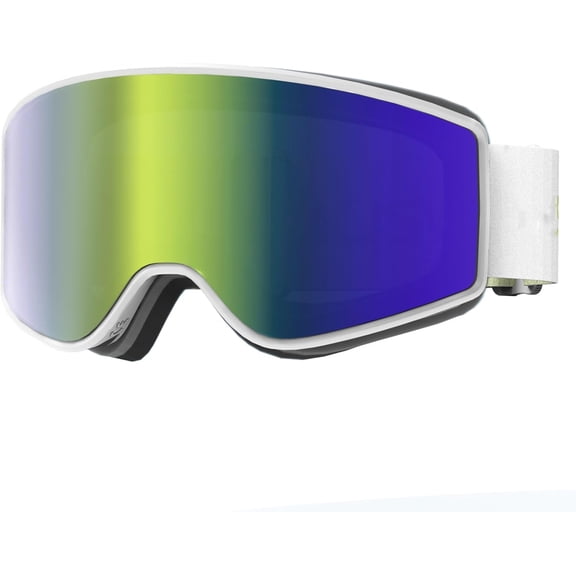 Ski Goggles, OTG Snow Goggles, 100% UV Protection Snowboard Goggles for Snowmobile, Dog Sledding