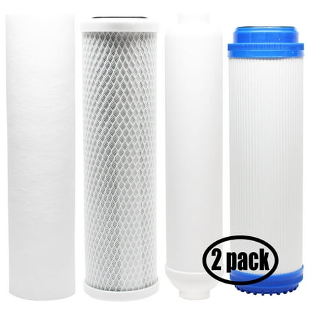

2-Pack Replacement for Filter Kit for AMPAC USA APRO4 RO System - Includes Carbon Block Filter PP Sediment Filter GAC Filter & Inline Filter Cartridge - Denali Pure Brand
