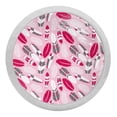 thumbnail image 1 of 4PCS Round Feathers Pink Cabinet Fluorescence Knob Glowing in the Dark Furniture Drawer Pulls Handle with Screws, 1 of 5