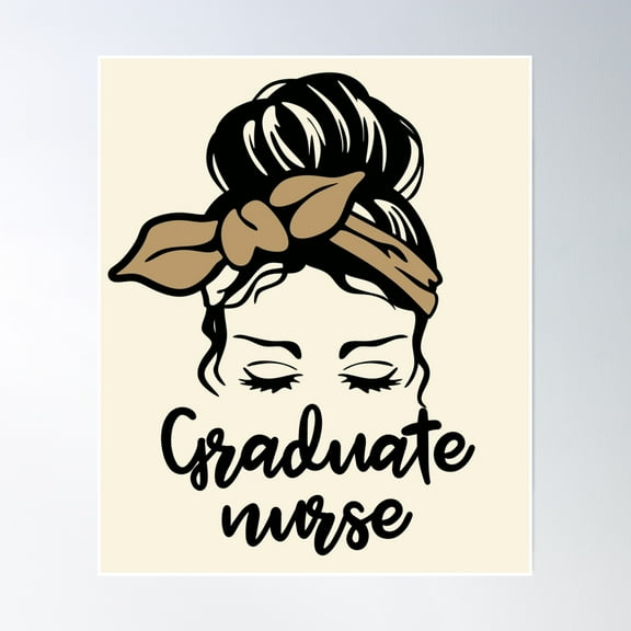 Cute Graduate Nurse Trendy Poster Wall Art, Modern Wall Decor, 8x12 UNFRAMED