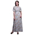 thumbnail image 1 of Bimba Robe Kimono Imprimée Plumes d'Aigle en Rayonne Manches Longues Maxi Fendue d'Été-TTTG, 1 of 6