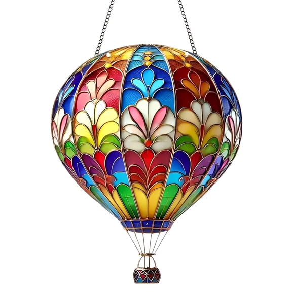 ACDANC Hot air Balloon Solar Lantern with Flickering Flame,Solar Hot Air Balloon Model,Glass Outdoor Hanging Lanterns Waterproof for Garden Patio Porch Yard Party Gift Decor