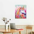 thumbnail image 2 of Chilfamy Unicorn Wall Decor Pictures Pink Girls Room Bedroom Bathroom Wall Art Cute Unicorn  Watercolor Painting Artwork Pink Rainbow Framed Canvas Print Nursery Kids Birthday Gifts 16x20 in/12x16 in, 2 of 4