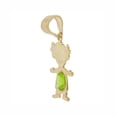 thumbnail image 3 of 14k Yellow Gold, Small Girl Pendant Charm Light Green August Created CZ Birthstone 12mm NO Necklace, 3 of 8