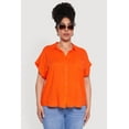 thumbnail image 2 of Womens Plus Size Button Front Shirt, 2 of 5