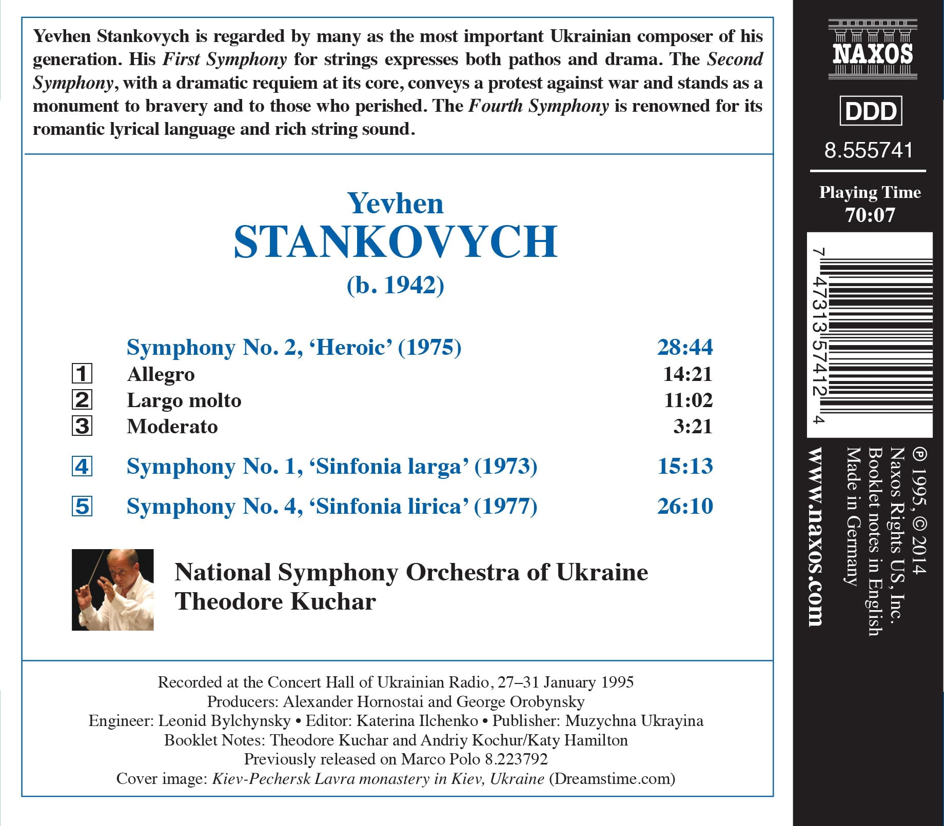 Stankovych / Kuchar / National Sym Orch Ukraine - Syms 1 2 & 4 - Music & Performance - CD