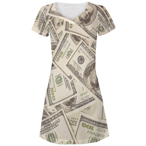 Cash Money All Over Juniors Beach Cover-Up Dress Multi MD