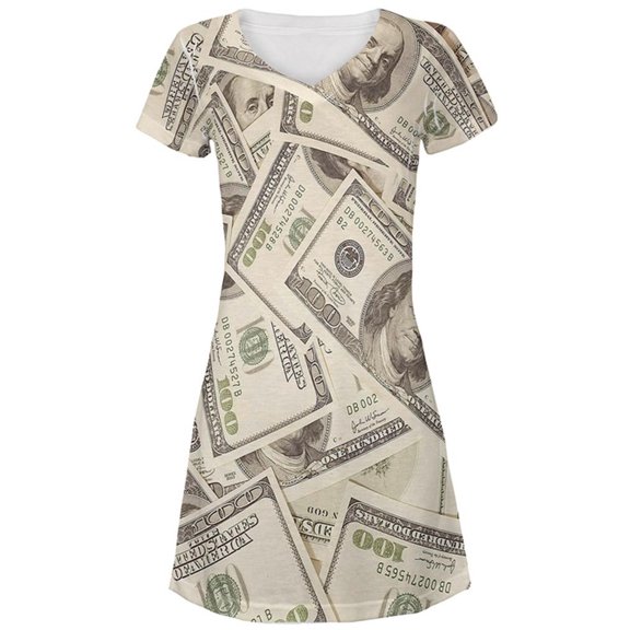 Cash Money All Over Juniors Beach Cover-Up Dress Multi MD