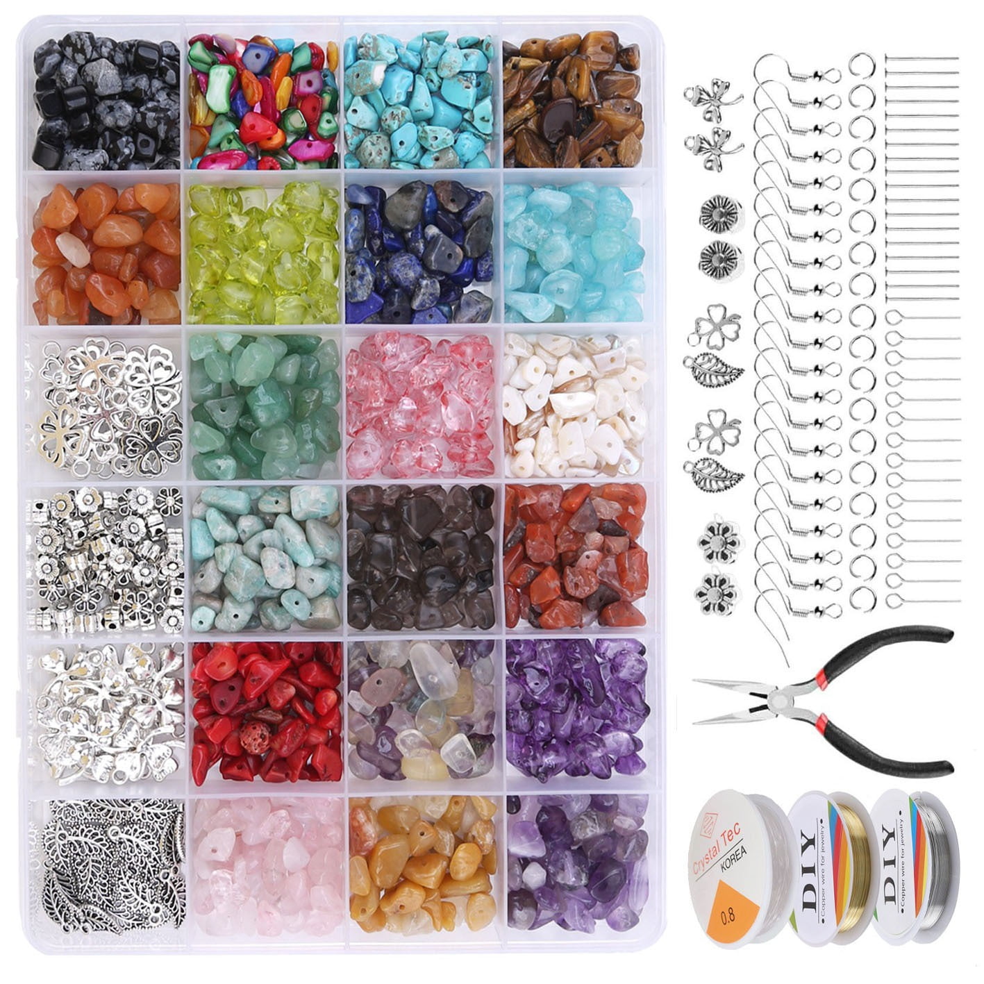 1128Pcs Natural Crushed Stone Set Irregular Natural Crushed Stone Beads for DIY Handmade Jewelry Accessories