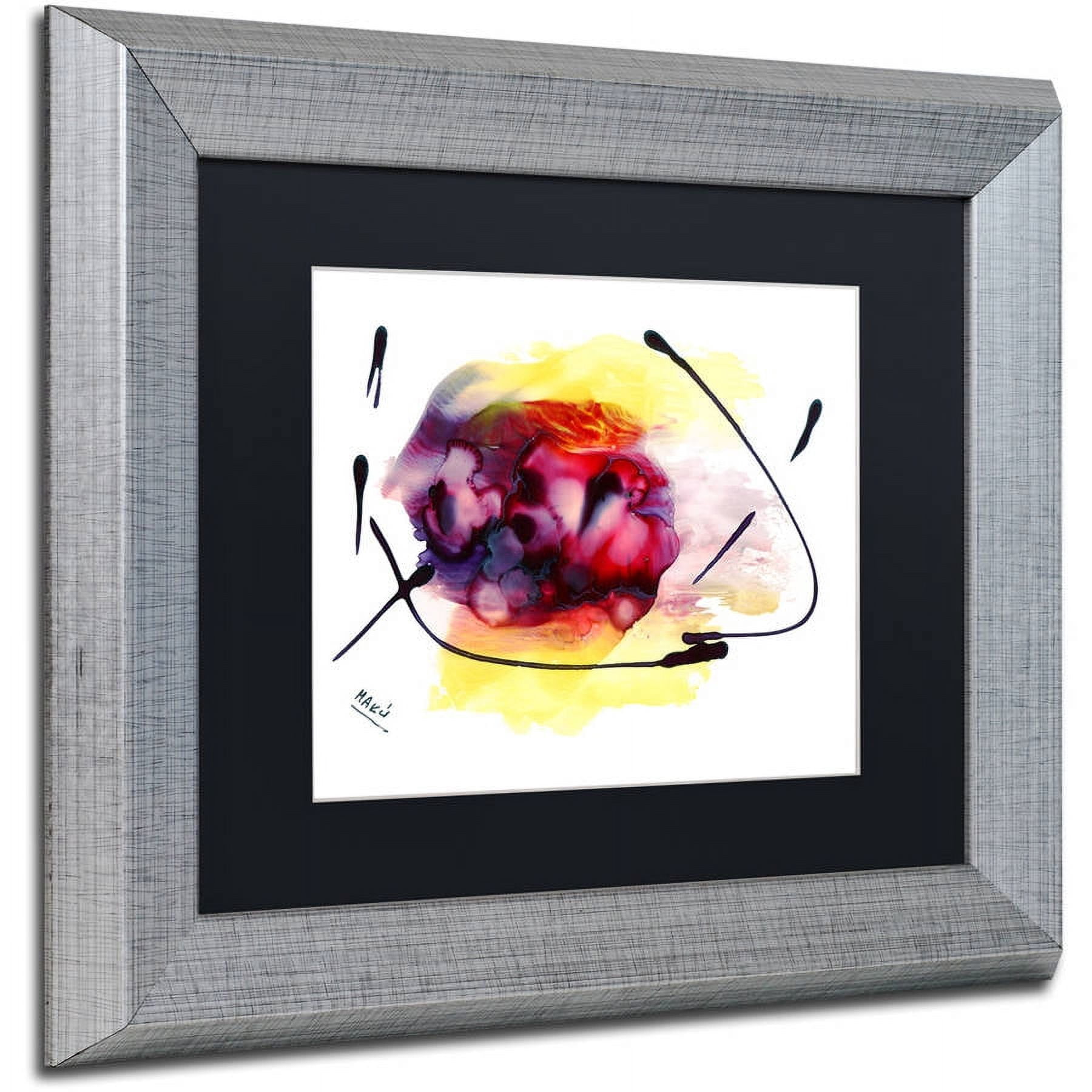 Trademark Fine Art "Abstract 06" Canvas Art by Mako, Black Matte, Silver Frame