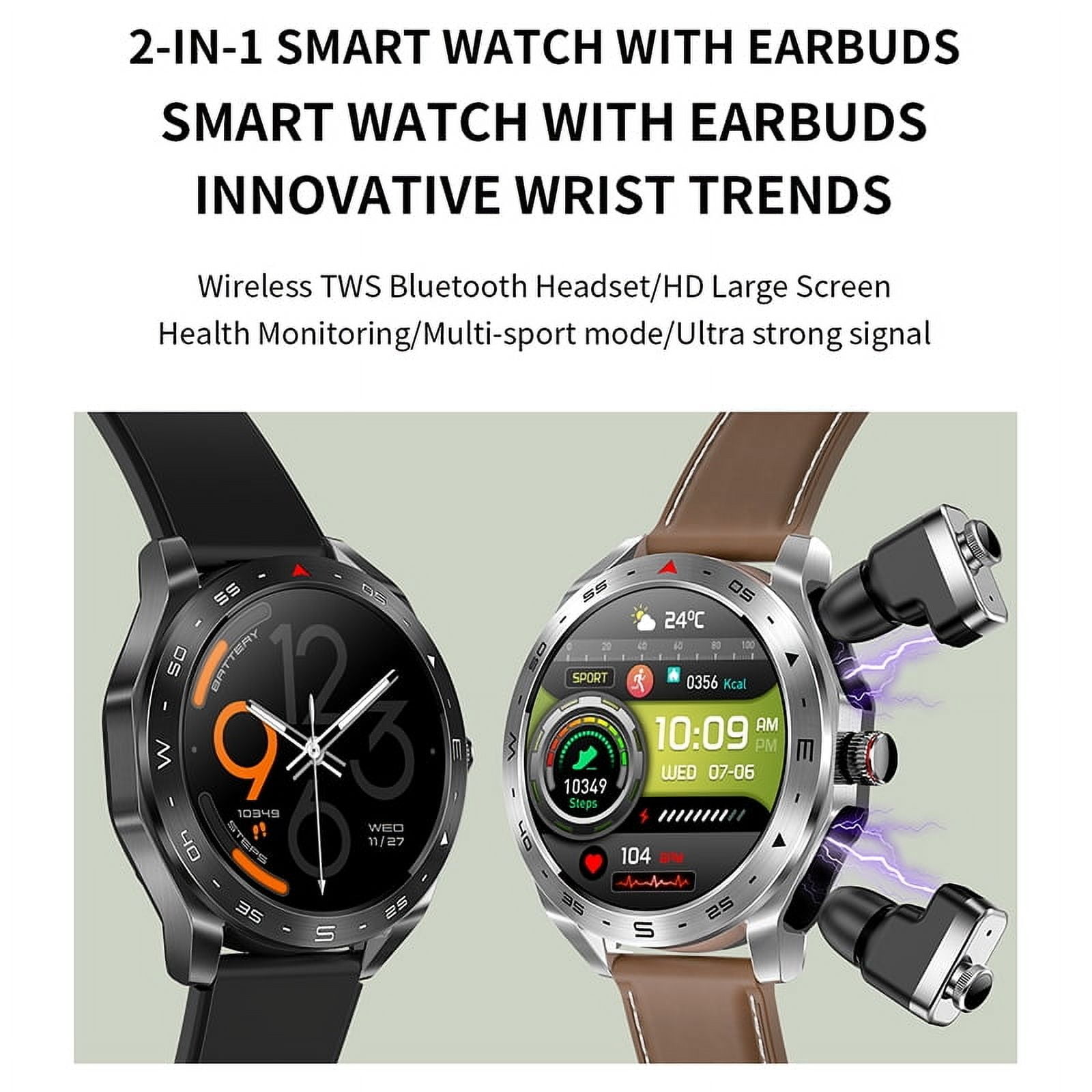 Rainbuvvy T95 Smart Watch 1.52 Inch Built-in Portable Headphones Sleep Monitoring Fitness Tracker Outdoor Sports Watch