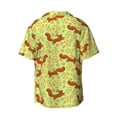 thumbnail image 5 of Uemuo Floral Squirrel Pattern Cotton Linen Short Sleeve Shirts,Casual Lightweight Button Down Shirts,Vacation Beach Summer Tops-Small, 5 of 7