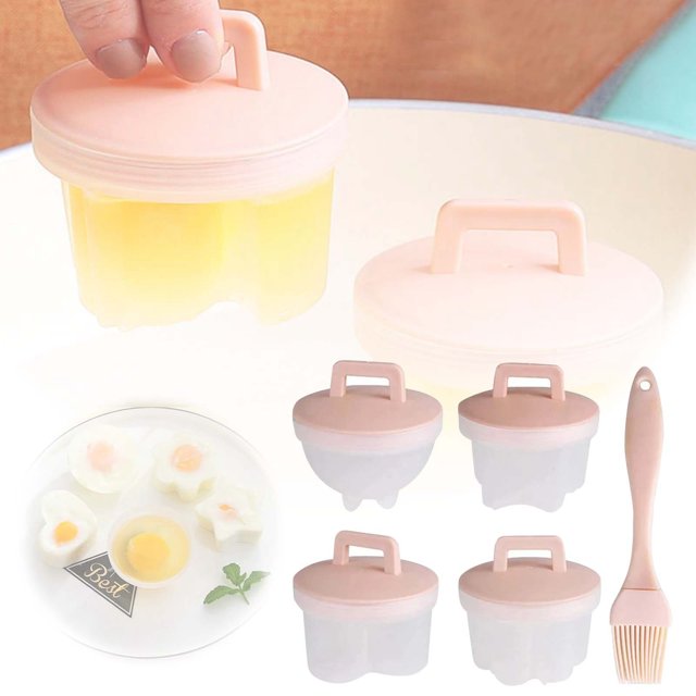 WIFKLSIIPG Machine à Œufs Cuits à la Vapeur pour Enfants, Antiadhésif, 4 Pcs (Rose)