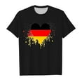 thumbnail image 2 of Hauts et T-Shirts pour Filles, T-Shirt à Manches Courtes et Col Rond avec Imprimé Drapeau Allemand, Tendance Mode Florale, 2 of 4