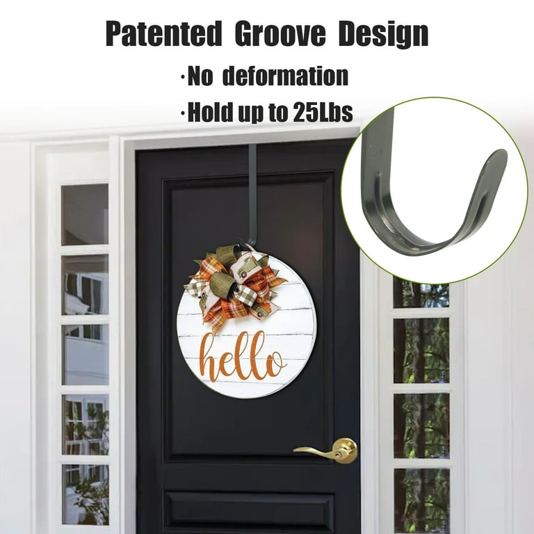 Wreath Hanger for Front Door Large Wreath Metal Hook for Christmas Wreath Over the Door Hanger 12 and 15 Brass 2pcs