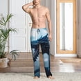 thumbnail image 2 of Balery Blue Thunder Storm Dragon Pantalones de pijama para hombre, pijama ultraligero, pantalón de descanso-Small, 2 of 6