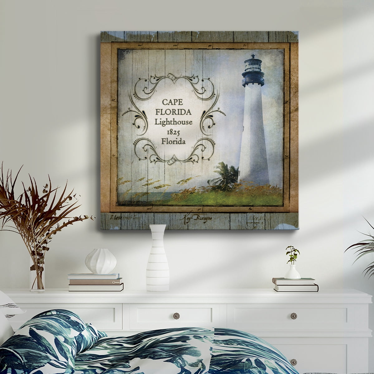 Wexford Home Florida Lighthouse III-Premium Gallery Wrapped Canvas, 16" x 16" - Ready to Hang