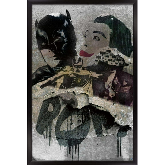 DC Comics - Batman - Grunge Wall Poster, 14.725" x 22.375", Framed