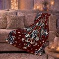 thumbnail image 6 of Halloween Damask, Festive Pet Portrait Pattern, Warm Flannel Blanket for Living Room and Bedroom with Detailed Artwork, Cat Lovers Halloween Gift, Pet Lover Home Decor, 6 of 9