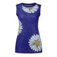 thumbnail image 3 of Débardeur pour Femmes Hauts d'Été Col Rond Imprimé Marguerites Sans Manches T-Shirts Débardeur Blouse Graphique, 3 of 6