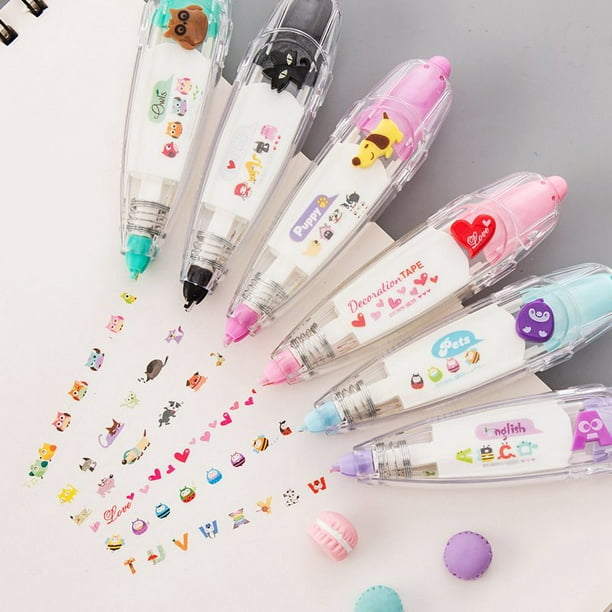 Kawaii Ensemble de papeterie en forme de chat – Pot à crayons, 8 stylos à  bille, 10 couleurs, 3 paquets d'autocollants et 4 gommes : :  Fournitures de bureau