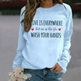 thumbnail image 2 of Mode Décontractée pour Femmes, Couleur Unie, Manches Longues, Imprimé Lettre, Col Rond, Chandail à Capuchon à Fermeture Éclair, Veste Active, Chandails en Molleton pour Femmes, 2 of 5