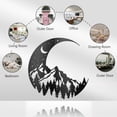 thumbnail image 2 of Moon and Mountains Iron Wall Art Decorations Black Metal Wall Art Decor Mountains Night Scene Wall Sculptures for Home Kitchen Patio Bedroom Living Room Bathroom Outdoor Decoration Metal Black, 2 of 7