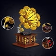 thumbnail image 4 of HI-REEKE Music Player Building Block Set Classic Retro Series Phonograph Building Kit ABS Toy Gift Gold, 4 of 6