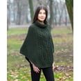 thumbnail image 3 of SAOL 100% Merino Wool Women's Aran Cable Knit Poncho Oversize Sweater High Neck Irish Cape Made in Ireland, 3 of 3