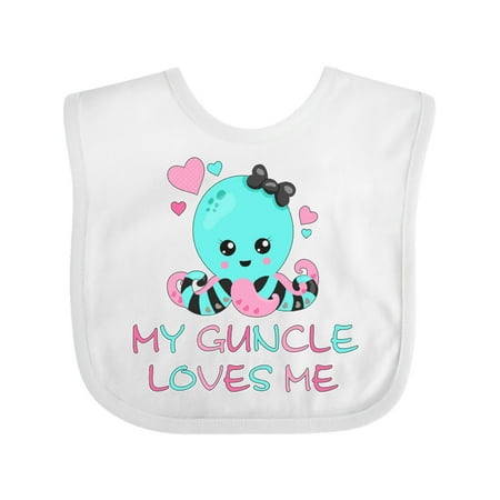 

Inktastic My Guncle Loves Me- Cute Octopus and Hearts Gift Baby Boy or Baby Girl Bib
