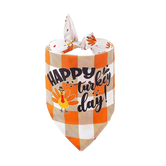 asddcavvf Thanksgiving Dog Bandana Fall Pet Scarf Adjustable Pumpkin Turkey Maple Leaf Triangle Bib